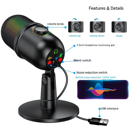 USB Microphone RGB Live Microphone