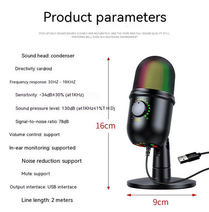 USB Microphone RGB Live Microphone