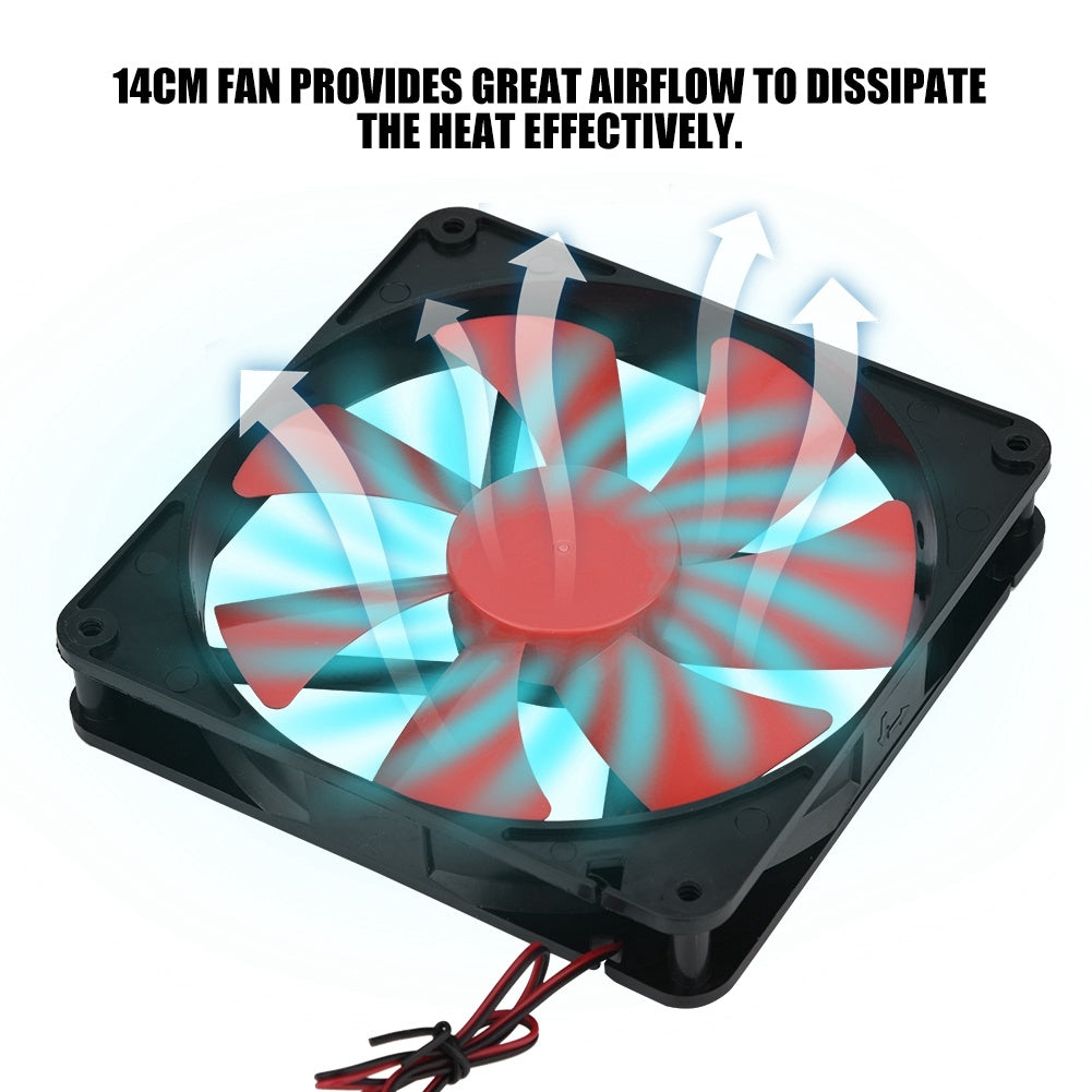 14cm 12V Ultra quiet Case Cooler PC Cooling Fan for Desktop Computer