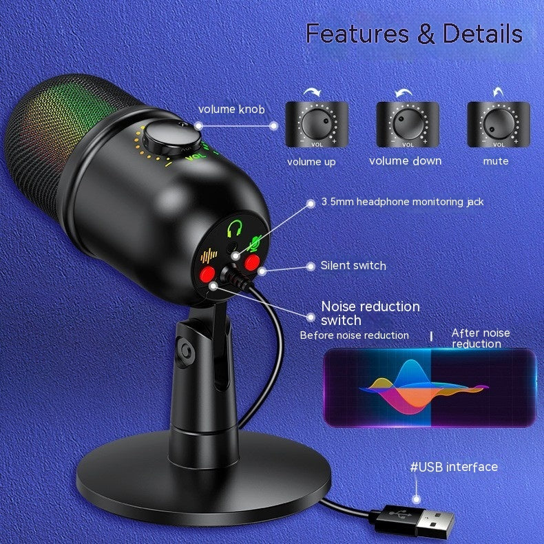 USB Microphone RGB Live Microphone